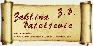 Žaklina Mateljević vizit kartica